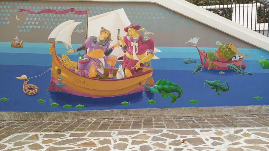 Parte di sinistra del murale (ph. Ivan Masciovecchio)