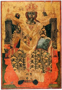 Icona con Gesù il Cristo Re dei re Sommo Sacerdote. 1825 Giovanni il Lettore.