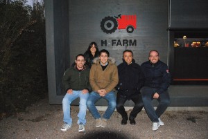 da sinistra: Giuseppe Marini, Chiara Andretta press office H-Farm, Gianmatteo Frattari, Giuseppe Cappiello, Andrea Marotta. 