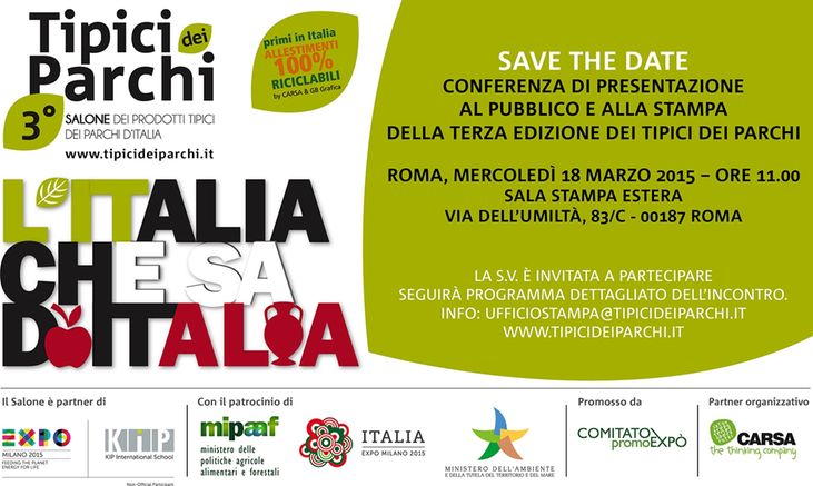 TIPICI DEI PARCHI : “LA NARRAZIONE DELL’ITALIA MIGLIORE” ALL’EXPO 2015