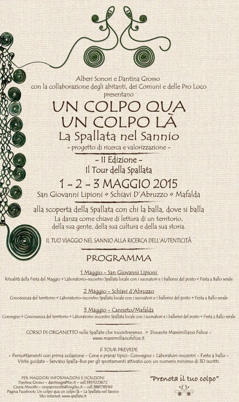 dal 1 al 3 Maggio nei comuni di San Giovanni Lipioni, Schiavi di  Abruzzo e Mafalda, la manifestazione “Un colpo qua un colpo là – La Spallata nel Sannio”