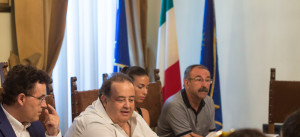 Da sinistra, il Presidente del Consiglio comunale di Pescara Antonio Blasioli; l'Assessore regionale ai parchi  Donato Di Matteo e la giornalista Jenny Pacini