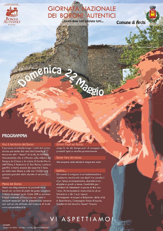 Ad Archi, “Un salto nel Medioevo” in occasione della Giornata Nazionale dei Borghi Autentici d’Italia