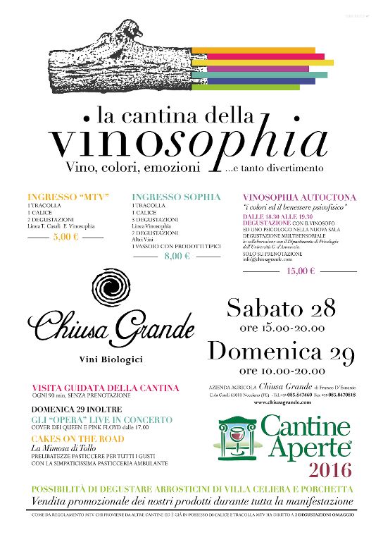 “VINO E COLORI”, NOZIONI DI CROMOTERAPIA A CHIUSA GRANDE