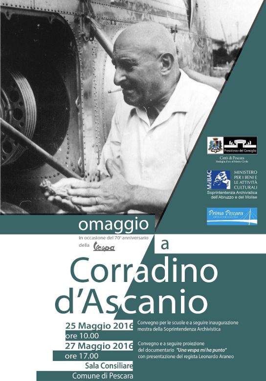 Apre la mostra omaggio a Corradino D’Ascanio per i 70 anni della Vespa